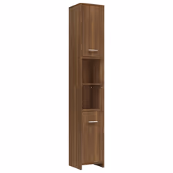 vidaXL Bathroom Cabinet Cupboard Storage Rack Washer Shelf Engineered Wood - Brown oak
