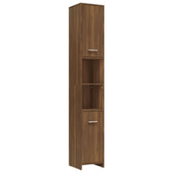 vidaXL Bathroom Cabinet Cupboard Storage Rack Washer Shelf Engineered Wood - Brown oak