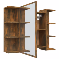 vidaXL Bathroom Mirror Cabinet Smoked Oak Engineered Wood Storage Cabinet - Additional view 5