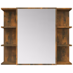 vidaXL Bathroom Mirror Cabinet Smoked Oak Engineered Wood Storage Cabinet - Additional view 6