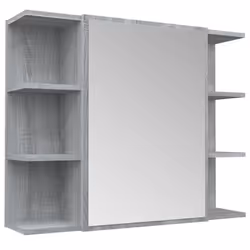 vidaXL Bathroom Mirror Cabinet Grey Sonoma Engineered Wood Storage Cabinet