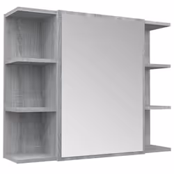 vidaXL Bathroom Mirror Cabinet Grey Sonoma Engineered Wood Storage Cabinet