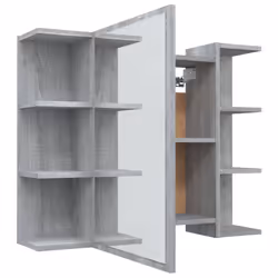 vidaXL Bathroom Mirror Cabinet Grey Sonoma Engineered Wood Storage Cabinet - Additional view 5