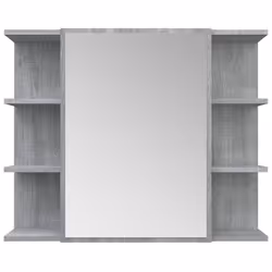 vidaXL Bathroom Mirror Cabinet Grey Sonoma Engineered Wood Storage Cabinet - Additional view 6