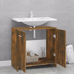 vidaXL Bathroom Cabinet Engineered Wood Cupboard Organiser Board Multi Colours - smoked oak - Additional view 2