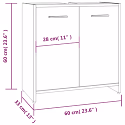 vidaXL Bathroom Cabinet Engineered Wood Cupboard Organiser Board Multi Colours - smoked oak - Additional view 8
