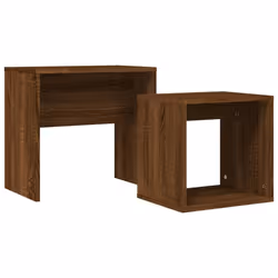 vidaXL Coffee Table Side Table End Accent Telephone Sofa Table Engineered Wood - brown oak