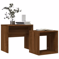 vidaXL Coffee Table Side Table End Accent Telephone Sofa Table Engineered Wood - brown oak