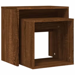 vidaXL Coffee Table Side Table End Accent Telephone Sofa Table Engineered Wood - brown oak - Additional view 6