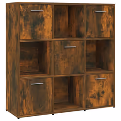vidaXL Book Cabinet Book Rack Organiser Bookshelf Bookcase Engineered Wood - Smoked oak
