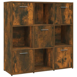 vidaXL Book Cabinet Book Rack Organiser Bookshelf Bookcase Engineered Wood - Smoked oak