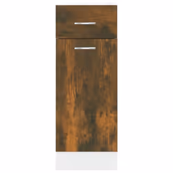 vidaXL Kitchen Cabinet Home Storage Shelf Organiser Cupboard Engineered Wood - smoked oak, drawer bottom cabinet 30 cm - Additional view 4