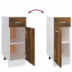 vidaXL Kitchen Cabinet Home Storage Shelf Organiser Cupboard Engineered Wood - smoked oak, drawer bottom cabinet 30 cm - Additional view 7