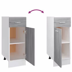 vidaXL Drawer Bottom Cabinet Grey Sonoma Engineered Wood Kitchen Cupboard - Additional view 7