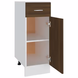 vidaXL Drawer Bottom Cabinet Brown Oak Engineered Wood Storage Shelf Cupboard - Additional view 6