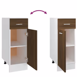 vidaXL Drawer Bottom Cabinet Brown Oak Engineered Wood Storage Shelf Cupboard - Additional view 7