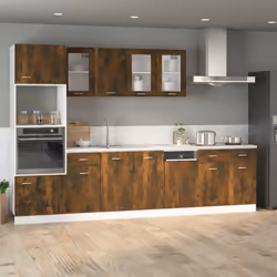 vidaXL Kitchen Cabinet Home Storage Shelf Organiser Cupboard Engineered Wood - Smoked oak - Additional view 4