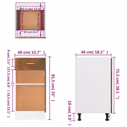 vidaXL Kitchen Cabinet Home Storage Shelf Organiser Cupboard Engineered Wood - Smoked oak - Additional view 5
