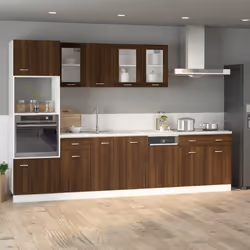 vidaXL Kitchen Cabinet Home Storage Shelf Organiser Cupboard Engineered Wood - Brown oak - Additional view 4