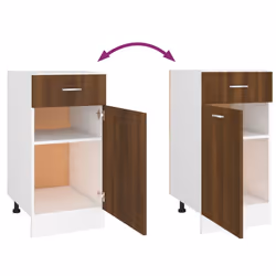vidaXL Kitchen Cabinet Home Storage Shelf Organiser Cupboard Engineered Wood - Brown oak - Additional view 8