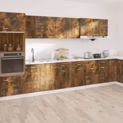 vidaXL Kitchen Cabinet Home Storage Shelf Organiser Cupboard Engineered Wood - Smoked oak - Additional view 4