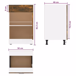 vidaXL Kitchen Cabinet Home Storage Shelf Organiser Cupboard Engineered Wood - Smoked oak - Additional view 8
