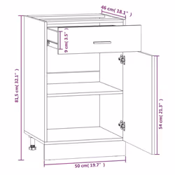 vidaXL Kitchen Cabinet Home Storage Shelf Organiser Cupboard Engineered Wood - Smoked oak - Additional view 9