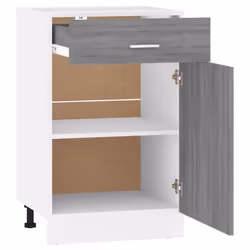 vidaXL Kitchen Cabinet Home Storage Shelf Organiser Cupboard Engineered Wood - Grey sonoma - Additional view 7