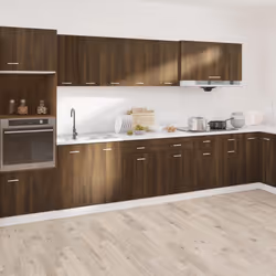 vidaXL Kitchen Cabinet Home Storage Shelf Organiser Cupboard Engineered Wood - Brown oak