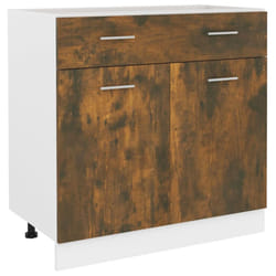vidaXL Kitchen Cabinet Home Storage Shelf Organiser Cupboard Engineered Wood - Smoked oak