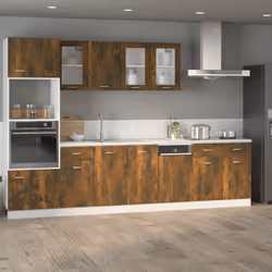 vidaXL Kitchen Cabinet Home Storage Shelf Organiser Cupboard Engineered Wood - Smoked oak - Additional view 4