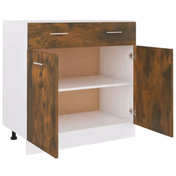 vidaXL Kitchen Cabinet Home Storage Shelf Organiser Cupboard Engineered Wood - Smoked oak - Additional view 7