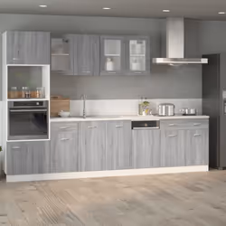vidaXL Kitchen Cabinet Home Storage Shelf Organiser Cupboard Engineered Wood - Grey sonoma - Additional view 4