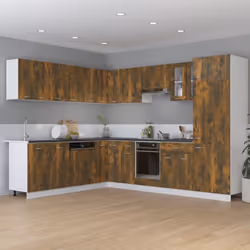 vidaXL Kitchen Cabinet Home Storage Shelf Organiser Cupboard Engineered Wood - Smoked oak