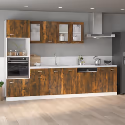 vidaXL Kitchen Cabinet Home Storage Shelf Organiser Cupboard Engineered Wood - Smoked oak - Additional view 4