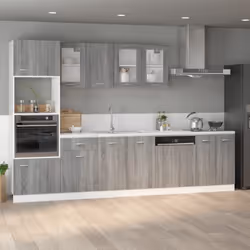 vidaXL Kitchen Cabinet Home Storage Shelf Organiser Cupboard Engineered Wood - Grey sonoma - Additional view 3