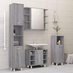 vidaXL Bathroom Cabinet Engineered Wood Under Basin Cupboard Multi Colours - Grey sonoma - Additional view 2