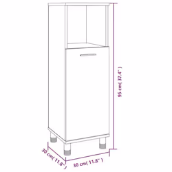 vidaXL Bathroom Cabinet Engineered Wood Under Basin Cupboard Multi Colours - Grey sonoma - Additional view 9