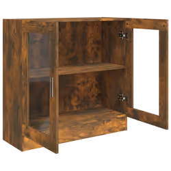 vidaXL Vitrine Cabinet Book Stand Rack Cupboard Highboard Engineered Wood - smoked oak - Additional view 4