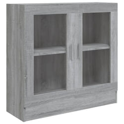 vidaXL Vitrine Cabinet Book Stand Rack Cupboard Highboard Engineered Wood - grey sonoma