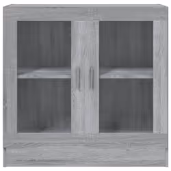 vidaXL Vitrine Cabinet Book Stand Rack Cupboard Highboard Engineered Wood - grey sonoma