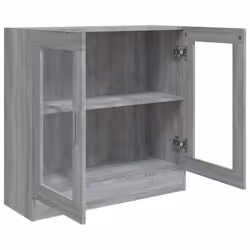 vidaXL Vitrine Cabinet Book Stand Rack Cupboard Highboard Engineered Wood - grey sonoma - Additional view 4