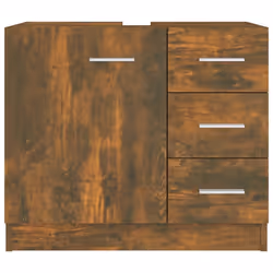 vidaXL Sink Cabinet Bathroom Storage Cupboard Vanity Unit Engineered Wood - Smoked oak - Additional view 4