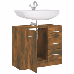 vidaXL Sink Cabinet Bathroom Storage Cupboard Vanity Unit Engineered Wood - Smoked oak - Additional view 8
