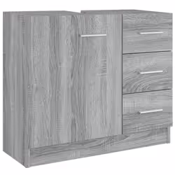 vidaXL Sink Cabinet Bathroom Storage Cupboard Vanity Unit Engineered Wood - Grey sonoma - Additional view 4