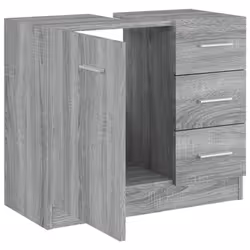 vidaXL Sink Cabinet Bathroom Storage Cupboard Vanity Unit Engineered Wood - Grey sonoma - Additional view 6