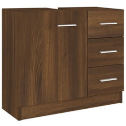 vidaXL Sink Cabinet Bathroom Storage Cupboard Vanity Unit Engineered Wood - Brown oak
