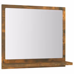 ) vidaXL Bathroom Mirror Toilet Mirror Washroom Wall Mirror Engineered Wood - Smoked oak, 40 x 10.5 x 37 cm (W x D x H