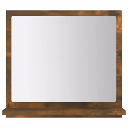 ) vidaXL Bathroom Mirror Toilet Mirror Washroom Wall Mirror Engineered Wood - Smoked oak, 40 x 10.5 x 37 cm (W x D x H
