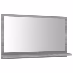) vidaXL Bathroom Mirror Toilet Mirror Washroom Wall Mirror Engineered Wood - Grey sonoma, 60 x 10.5 x 37 cm (W x D x H